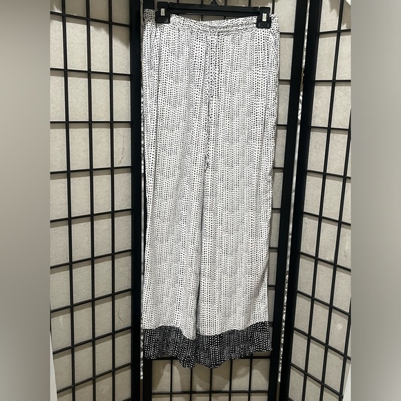 Donna Karan Black WHITE and Pink Polka Dot Sleepwear  COTTAGE CORE WOMENS SIZE L - Picture 6 of 10